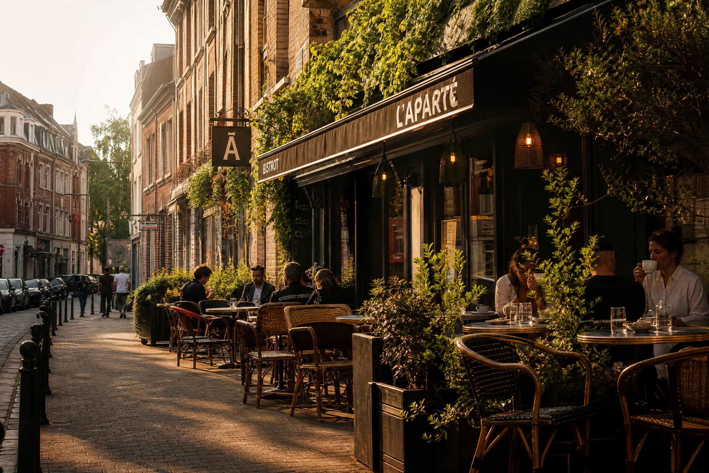 Terrasse de café à Roubaix pour une rencontre senior
