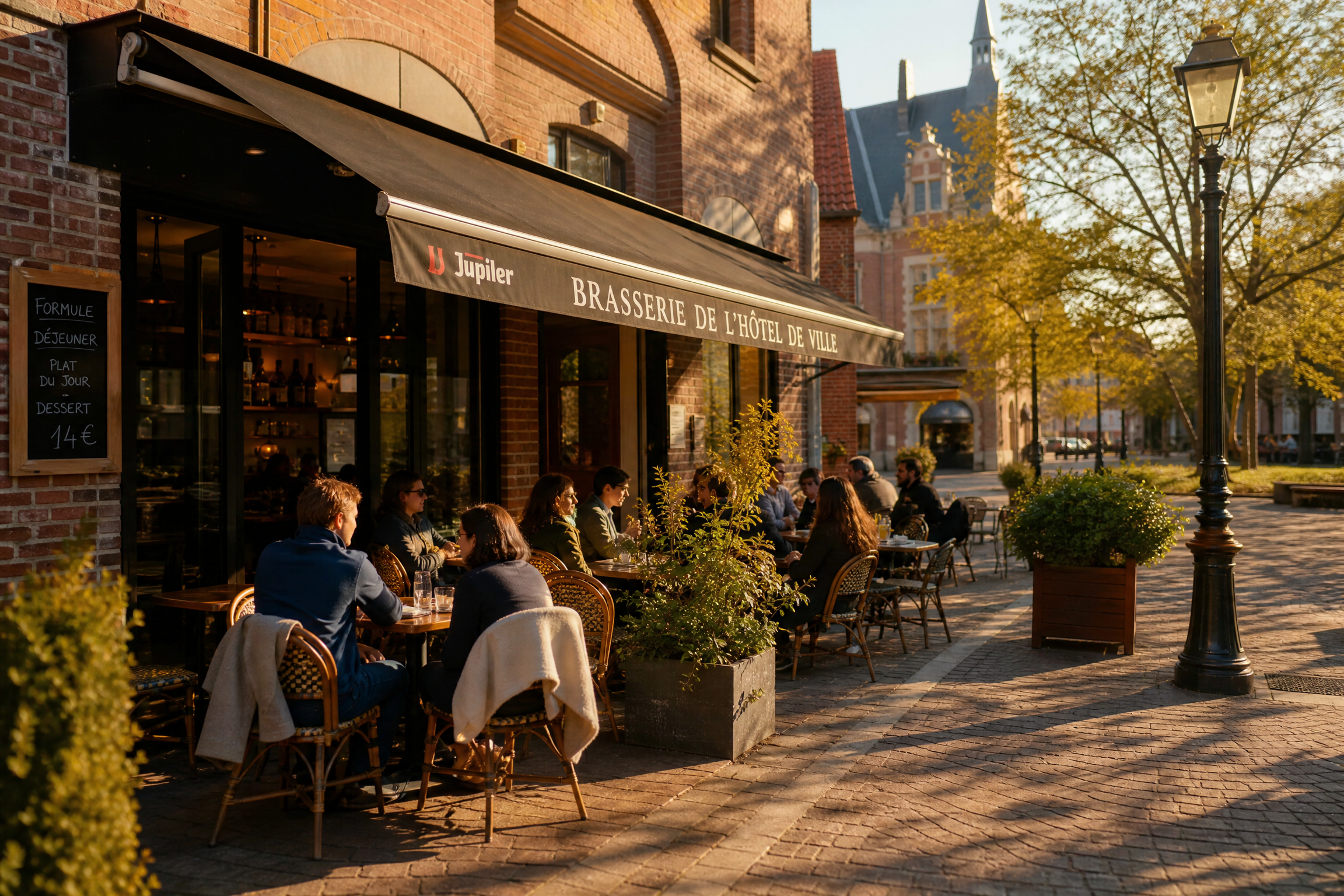 Terrasse de café à Villeneuve-d'Ascq pour une rencontre senior